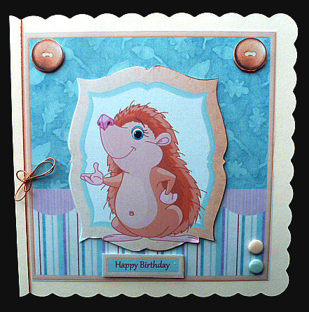 Happy Hedgehog Card and Topper by Diane  Hitchcox