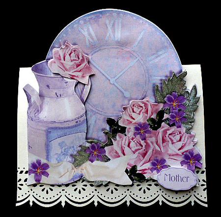 Pretty Things Shaped Card Mini-kit - Time & Roses by Diane  Hitchcox