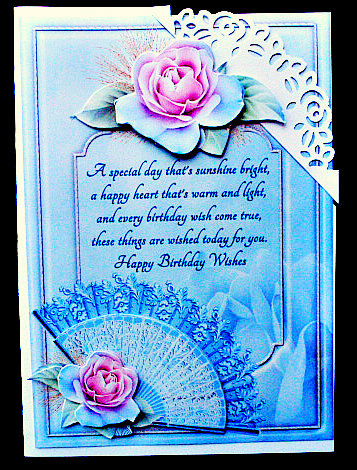 Frosted Dreams with Roses and Fan by Diane  Hitchcox