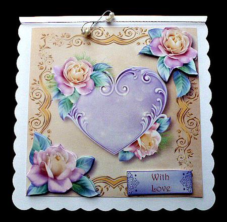 Pastel Yellow Rose Heart 7x7 by Diane  Hitchcox