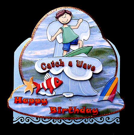Surfs Up - Shaped Design for Boy by Diane  Hitchcox