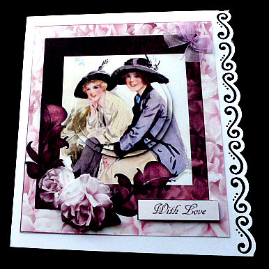 Sisters Vintage Portrait with Layers by Diane  Hitchcox