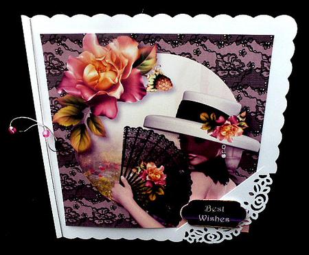 Black Lace & Blush Roses Quick Topper by Diane  Hitchcox