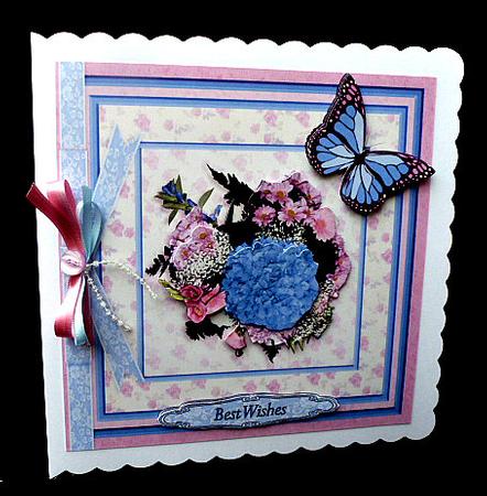 Beautiful Bouquet in Pink and Blue 8x8 Mini Kit by Diane  Hitchcox