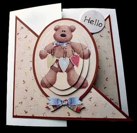 Love You Beary Much Card Kit with Decoupage and Envelope by Diane  Hitchcox