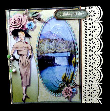 Elegant Lady at the Waterfall by Diane  Hitchcox