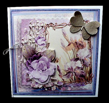 Iris and Rose Card with Decoupage and Sentiment Tags by Diane  Hitchcox