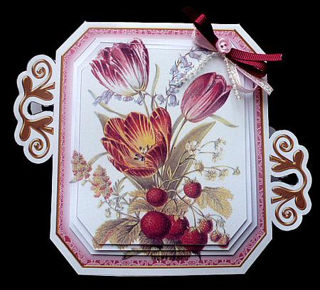 Red Tulips Fancy Emerald 3D Mini Card Kit by Diane  Hitchcox