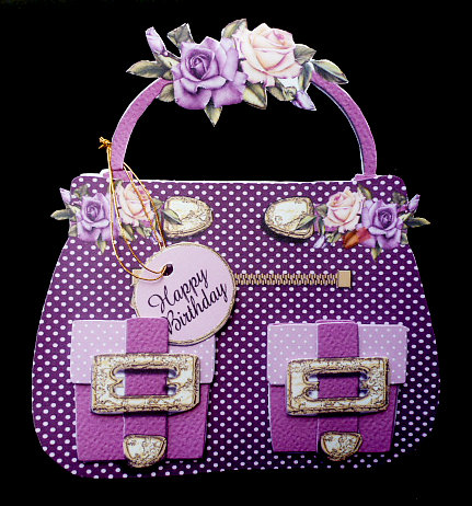 Purple Polka Dots Handbag Plus Bonus Gift Card by Diane  Hitchcox