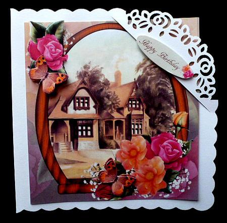 Rose Scenic Topper with Decoupage by Diane  Hitchcox