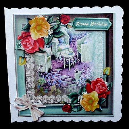 Beautiful Roses and Summer Scene . by Diane  Hitchcox