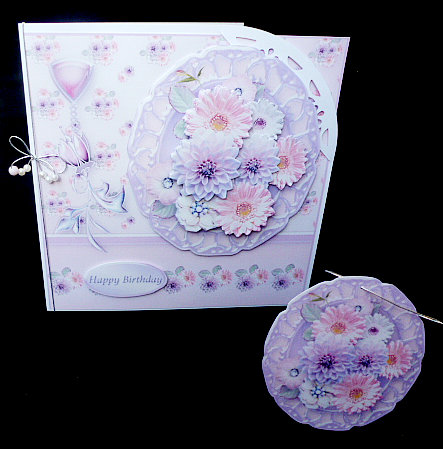 Lilac and Pink Posy Cameo Card Mini Kit by Diane  Hitchcox