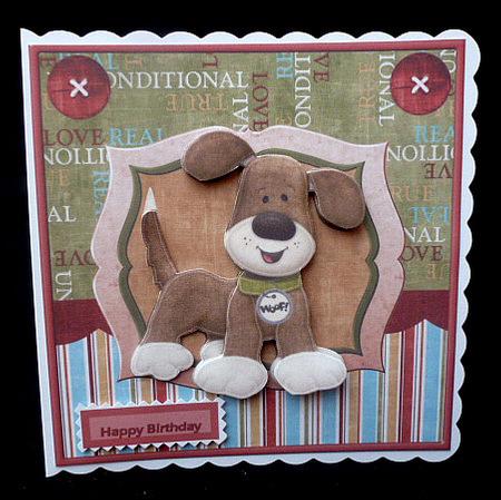 A Big Woof to You Card Front with Decoupage by Diane  Hitchcox