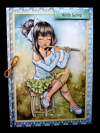 The Flautist Card Front by Diane  Hitchcox