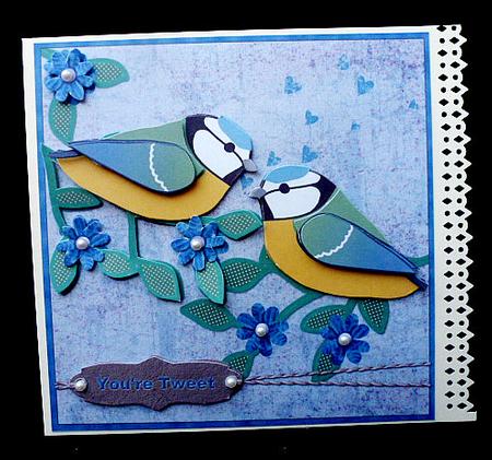 Blue Tits in Love Blue - Flowers Kit by Diane  Hitchcox