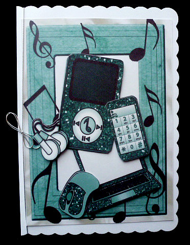 Turq Laptop with Matching Mp3 Player and Mobile Phone by Diane  Hitchcox