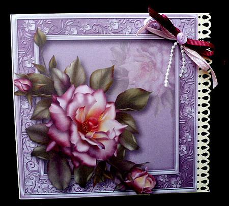 The Pink-lilac Rose 8x8 Quick Topper by Diane  Hitchcox