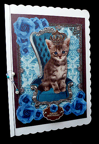 Royal Blue Kitty Decoupage Mini Kit by Diane  Hitchcox