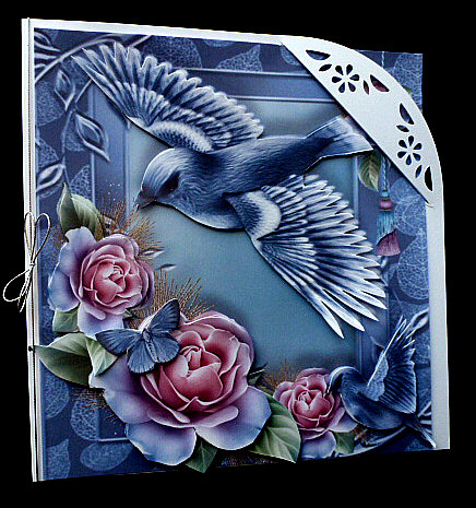 Beautiful Frosted Rose's with Bird's 8x8 Mini Kit by Diane  Hitchcox