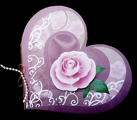 Heart Shaped Card 2 in Dusky Purple by Diane  Hitchcox