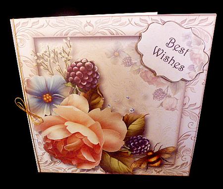 Beautiful Peach English Rose 8x8 Quick Topper by Diane  Hitchcox