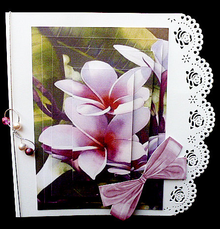 Pretty Pink Flowers Pyramids with Bow by Diane  Hitchcox