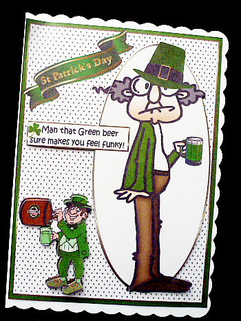 Gus and His Green Beer Quick Card by Diane  Hitchcox