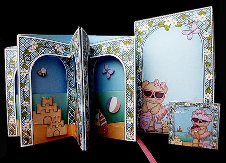 3D Livvy Bear at the Seaside Carousel Scene Card Kit by Diane  Hitchcox