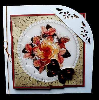 Flowers and Pearls Scallop Corner Side Stacker Topper by Diane  Hitchcox