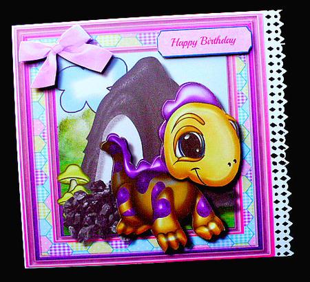 Cute Little Dino Dinosaur  by Diane  Hitchcox