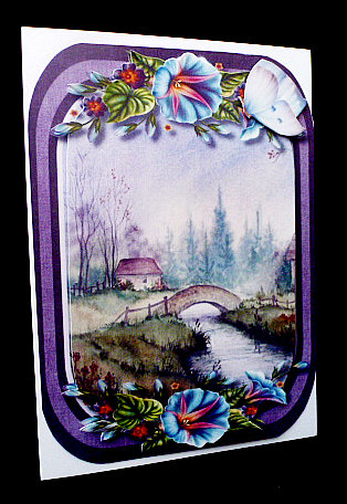 Beautiful Card and Topper with Morning Glory  by Diane  Hitchcox