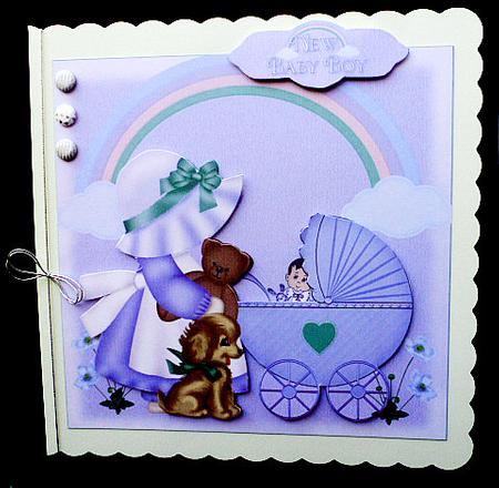 Little Lady Pushing a Baby Boy Pram Mini Kit by Diane  Hitchcox