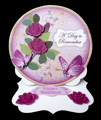 Cerise Rose Day to Remember 7in Circle Decoupage Topper by Diane  Hitchcox
