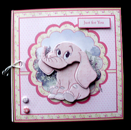 A Pink Elephant Mini Kit with Decoupage by Diane  Hitchcox