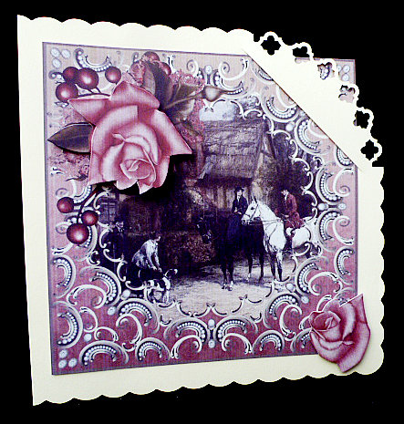 Morning Ride on the Horse Card with Decoupage by Diane  Hitchcox