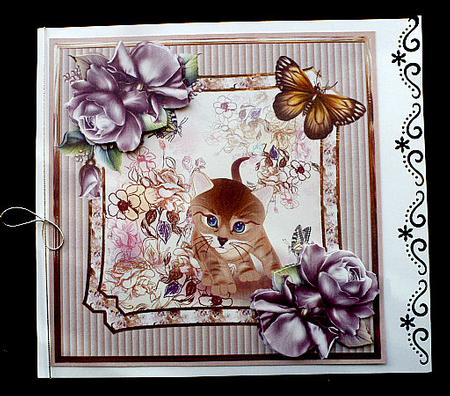 Peeping Cat Card with Decoupage by Diane  Hitchcox