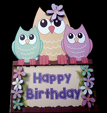 Over the Edge , Three Owl's Birthday Wishes by Diane  Hitchcox