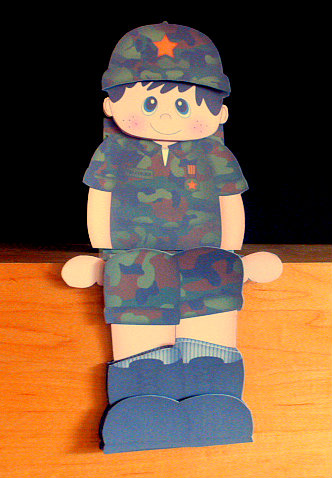 3D on the Shelf Card Kit - Army Boy Bob by Diane  Hitchcox