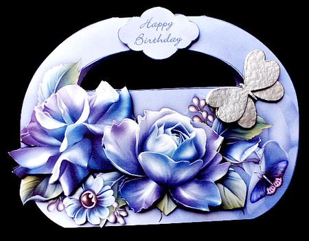 Blue Rose Basket - Mini-kit by Diane  Hitchcox