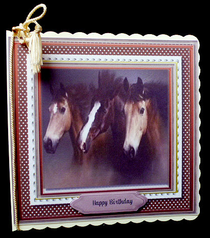 Beautiful 8x8 . Trio of Horses  by Diane  Hitchcox