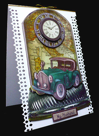 Globe Male Card Vintage Car by Diane  Hitchcox