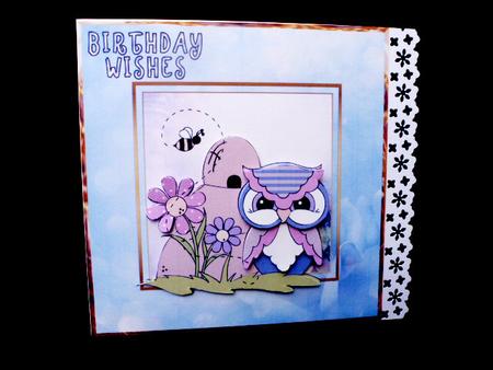 The Owl and the Bumble Bee Card with Decoupage by Diane  Hitchcox