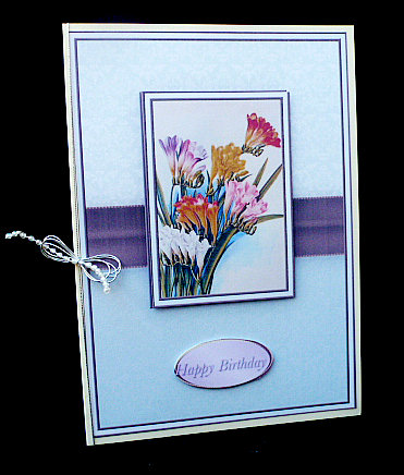 Vintage Freesias Quick Card by Diane  Hitchcox