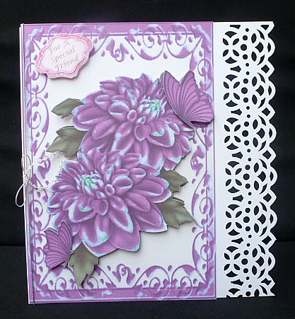 Pretty Pink Chrysanthemums, & Butterflies by Diane  Hitchcox