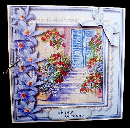 Beautiful Scene and Blue Flowers  by Diane  Hitchcox