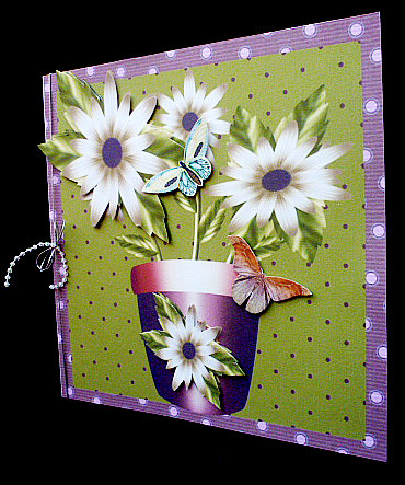 Pretty Cream Flowers in a Flower Pot 8x8 by Diane  Hitchcox