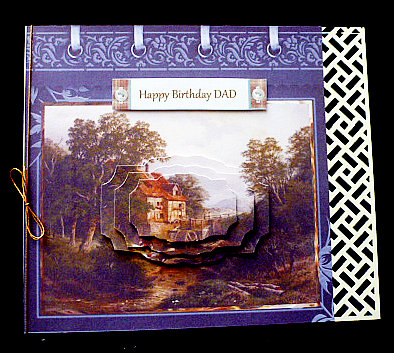 Watermill Card with Shaped Layers and Sentiment Tags by Diane  Hitchcox