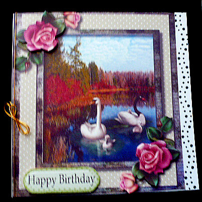 Beautiful Downton Roses and Swans on the Lake  by Diane  Hitchcox