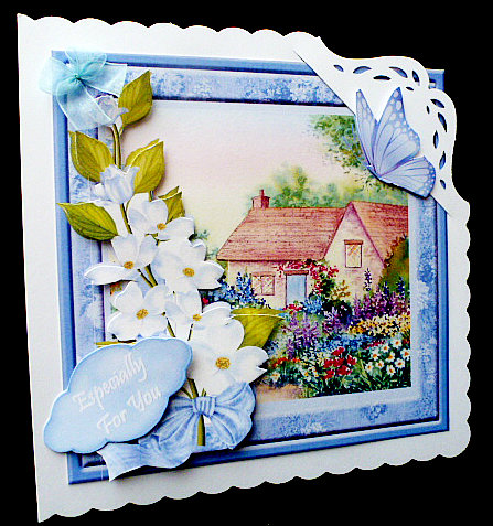 Cottage and Butterflies Decoupage Sheet by Diane  Hitchcox