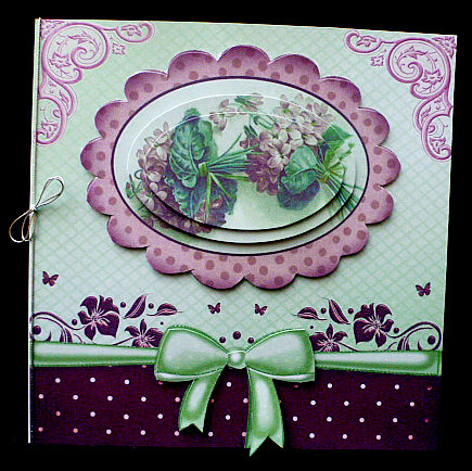 Pretty Green Floral Oval Pyramids with Bows 8x8 Mini Kit by Diane  Hitchcox